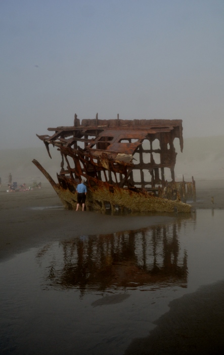 the skeleton of the Peter Ireland shipwreck